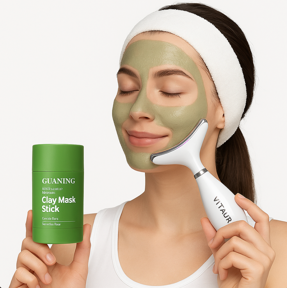 Pack MASAJEADOR FACIAL EvoSkin+ MASCARILLA TÉ VERDE